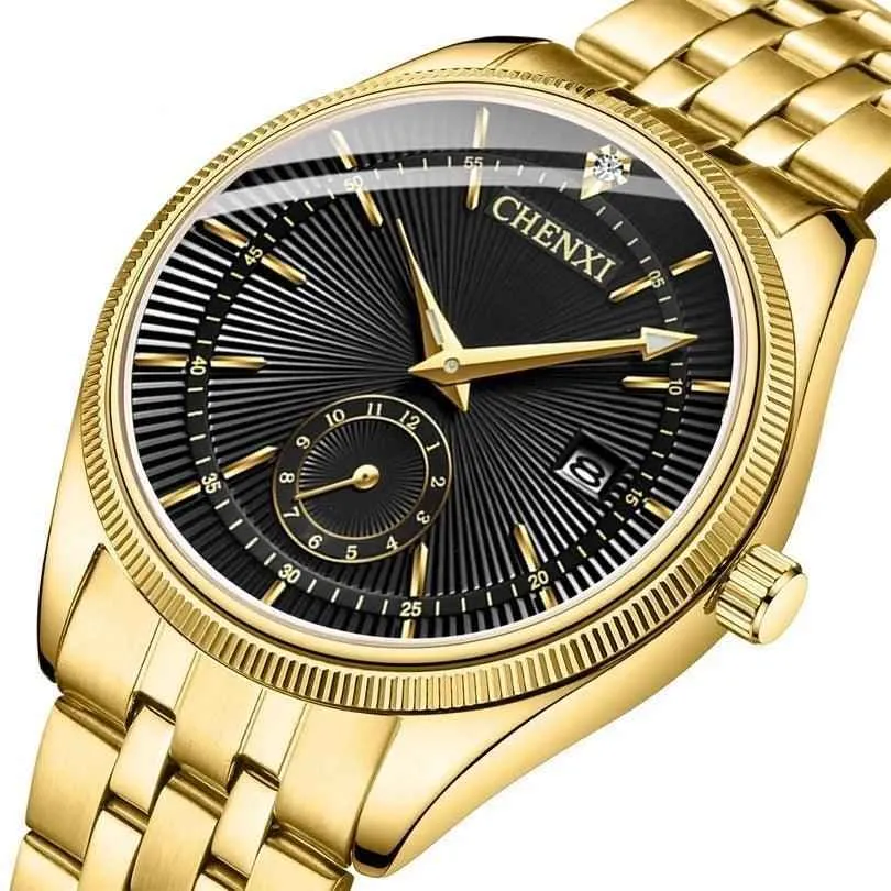 069A - Simple Watch - Golden Quartz Wristwatch for Men