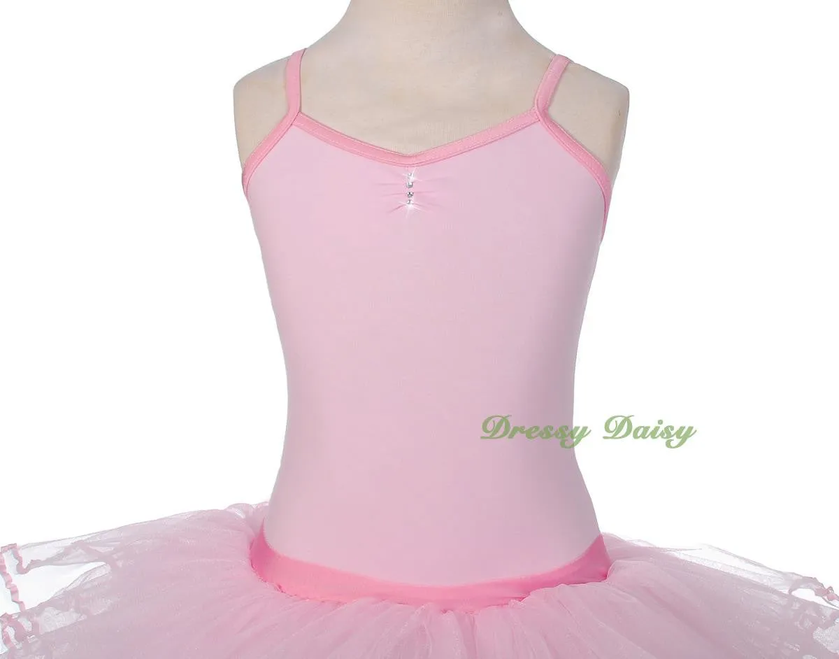 BA057 Girl Diamante Ribbon Ballet Tutu Dancewear Fairy Costume Leotard Size 3T-8