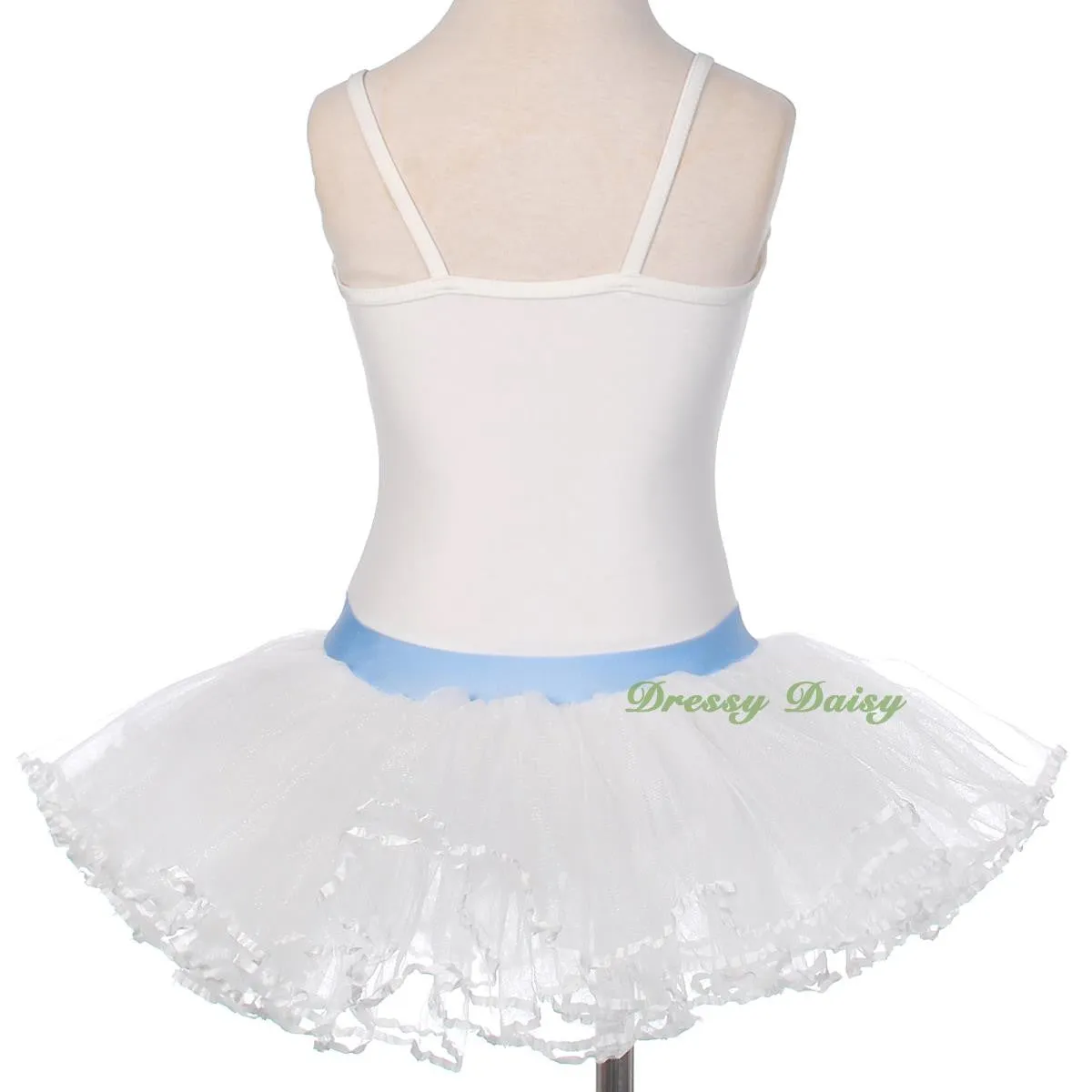 BA057 Girl Diamante Ribbon Ballet Tutu Dancewear Fairy Costume Leotard Size 3T-8