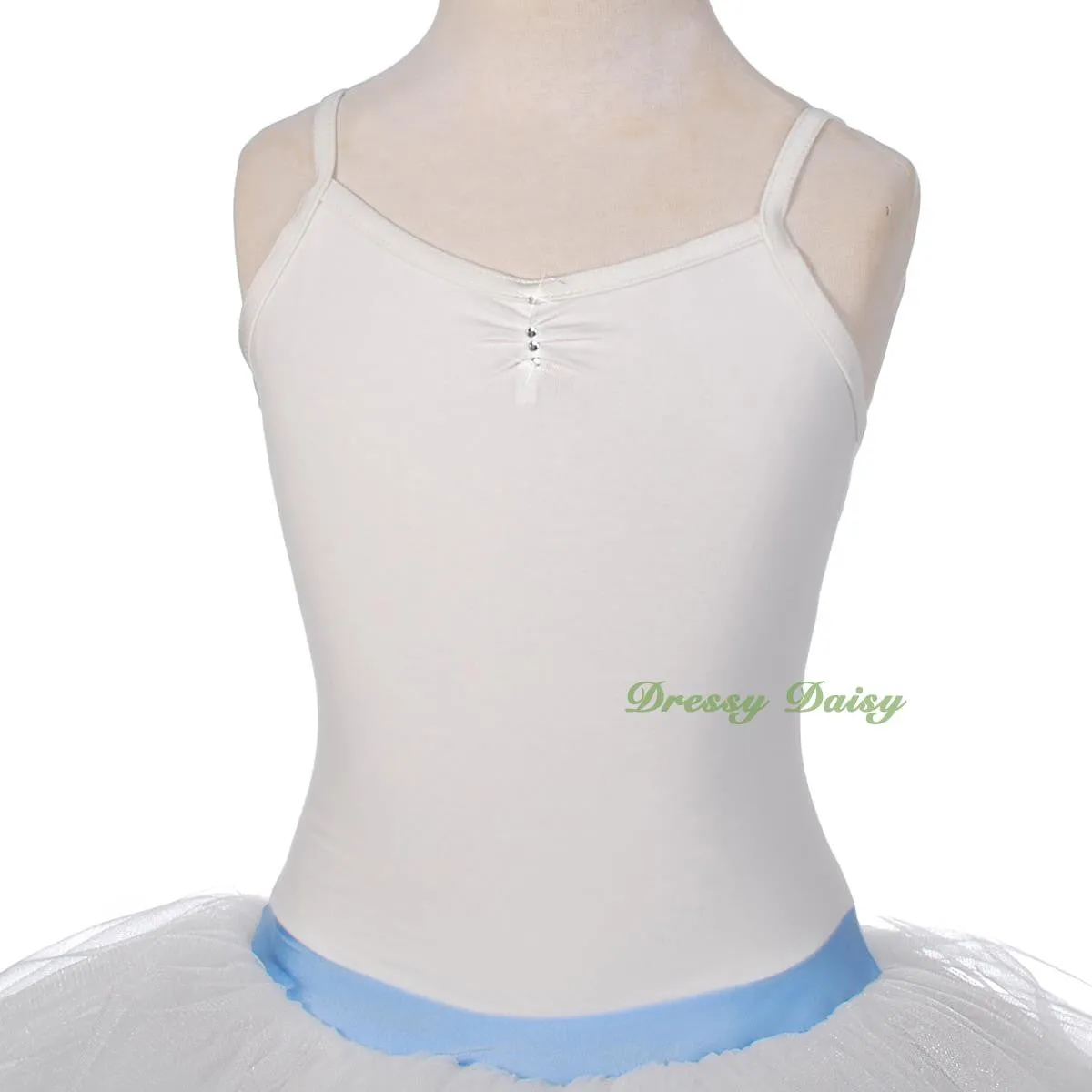 BA057 Girl Diamante Ribbon Ballet Tutu Dancewear Fairy Costume Leotard Size 3T-8