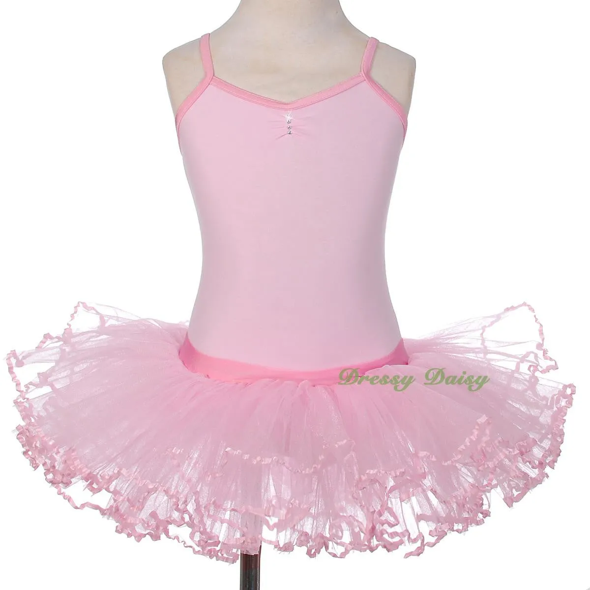 BA057 Girl Diamante Ribbon Ballet Tutu Dancewear Fairy Costume Leotard Size 3T-8