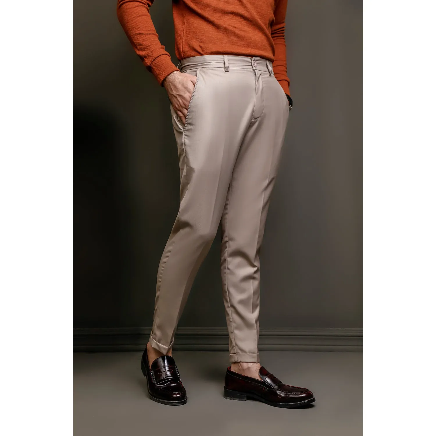 Beige Tailored Pants