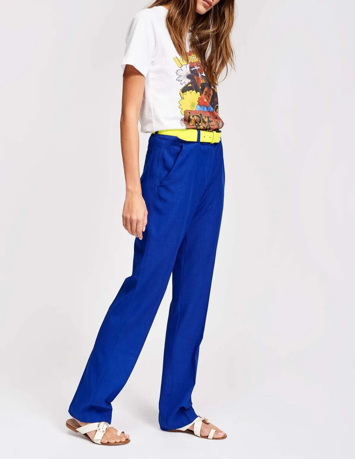 Blue tailored trousers