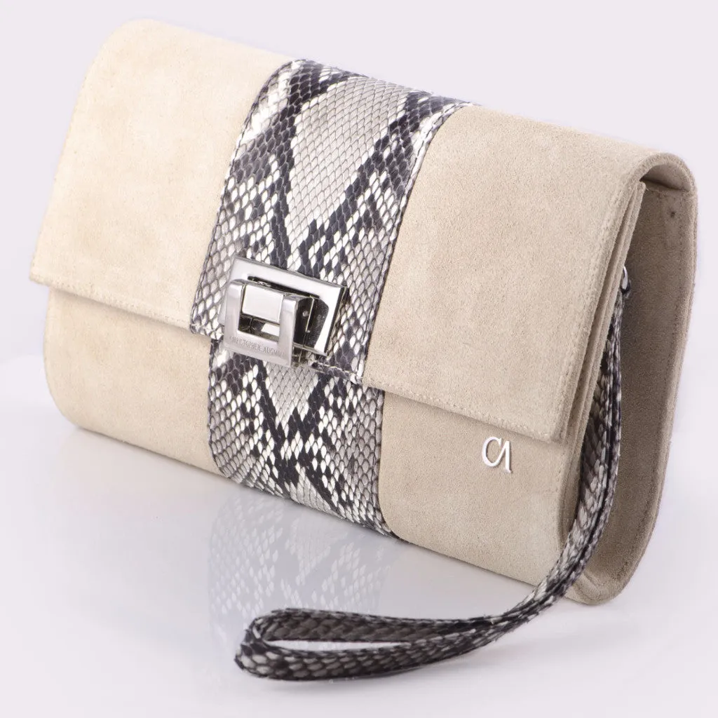 CA Mary Catherine Natural Python Medium Clutch