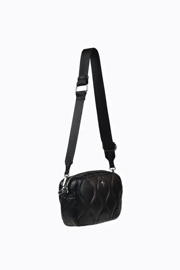 Candice Quilted Crossbody Black/Silver