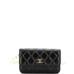 Chanel Pearl Strap Clutch With Chain