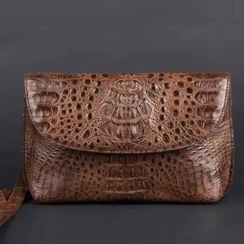 Crocodile Skin  Leather Men's Business Clutch Bag Mobile Phone Bag Purse