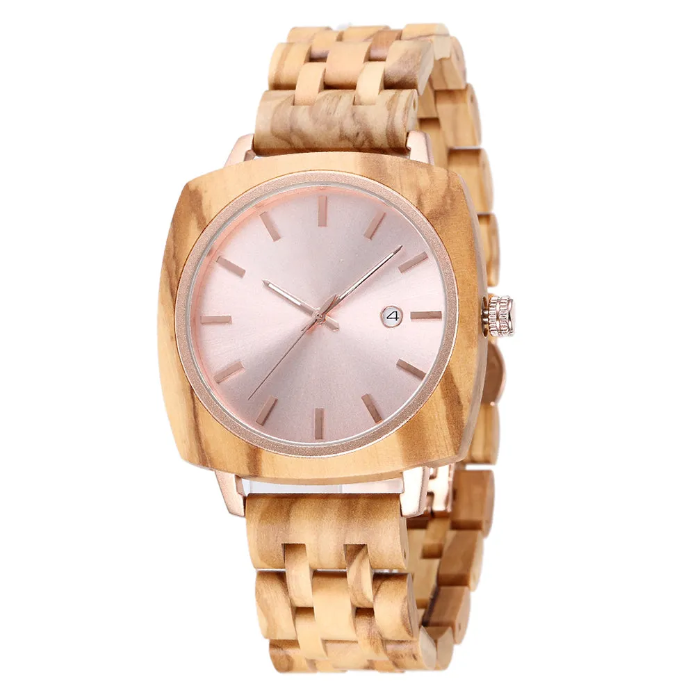 Detti - Rosegold & Olive Minimal Couple Watches