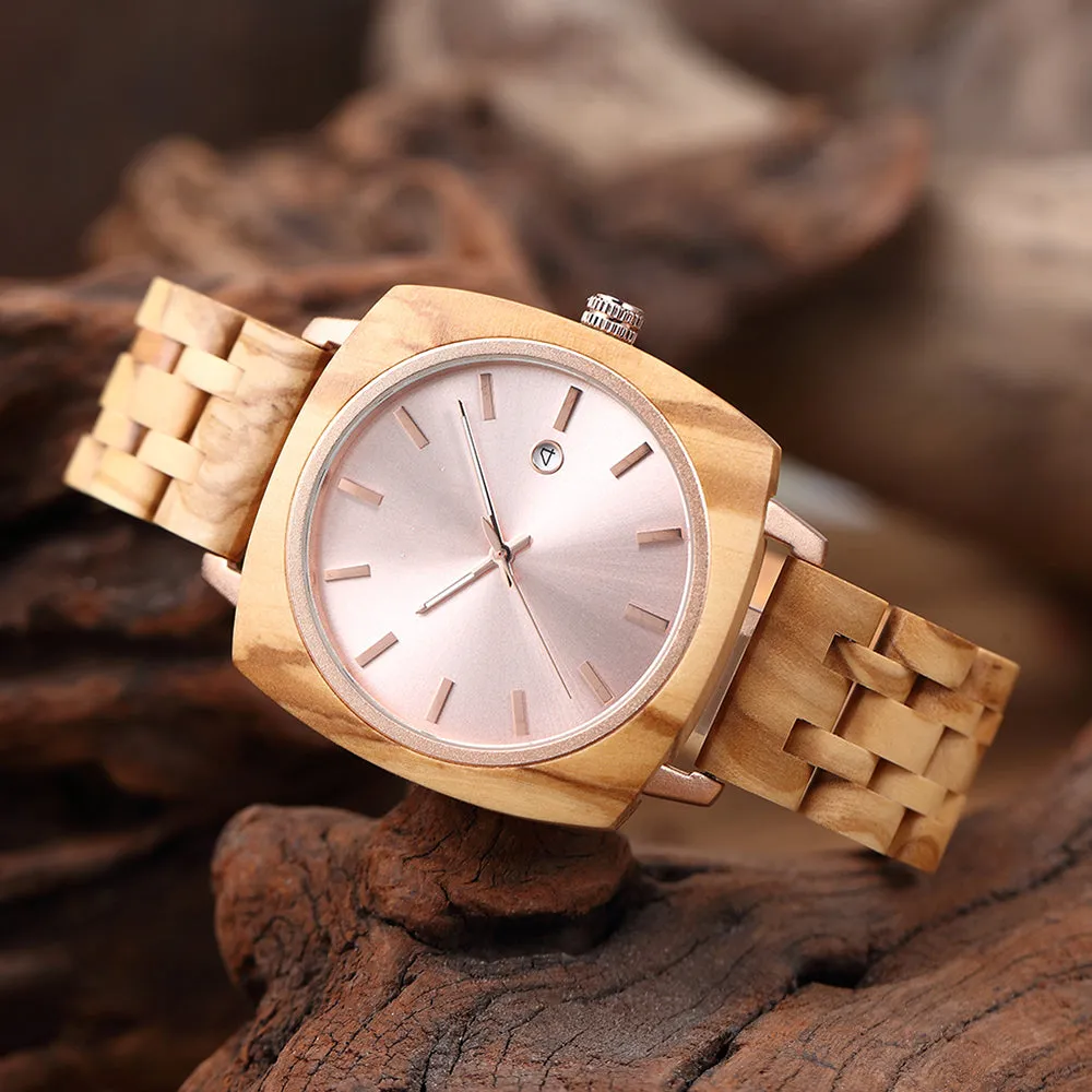 Detti - Rosegold & Olive Minimal Couple Watches