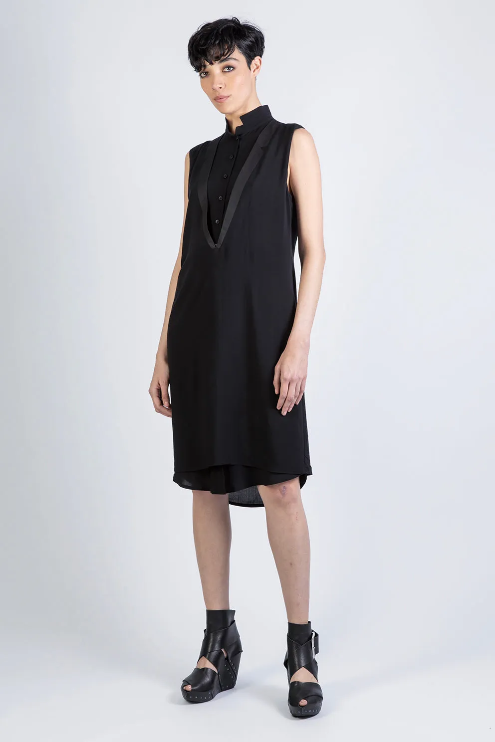 DOUBLE COLLAR - Sleeveless Dress