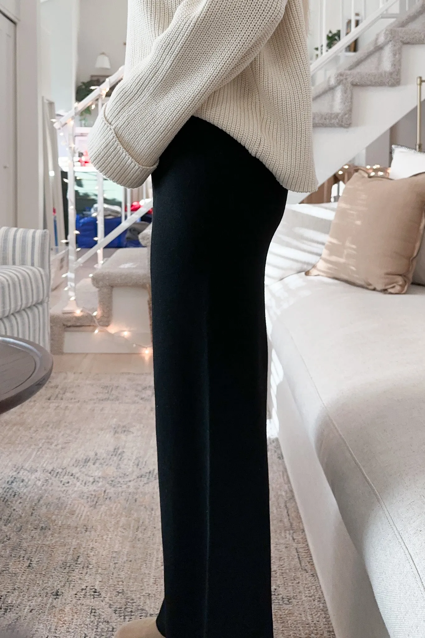 Dunes Straight Leg Sweater Pants in Black