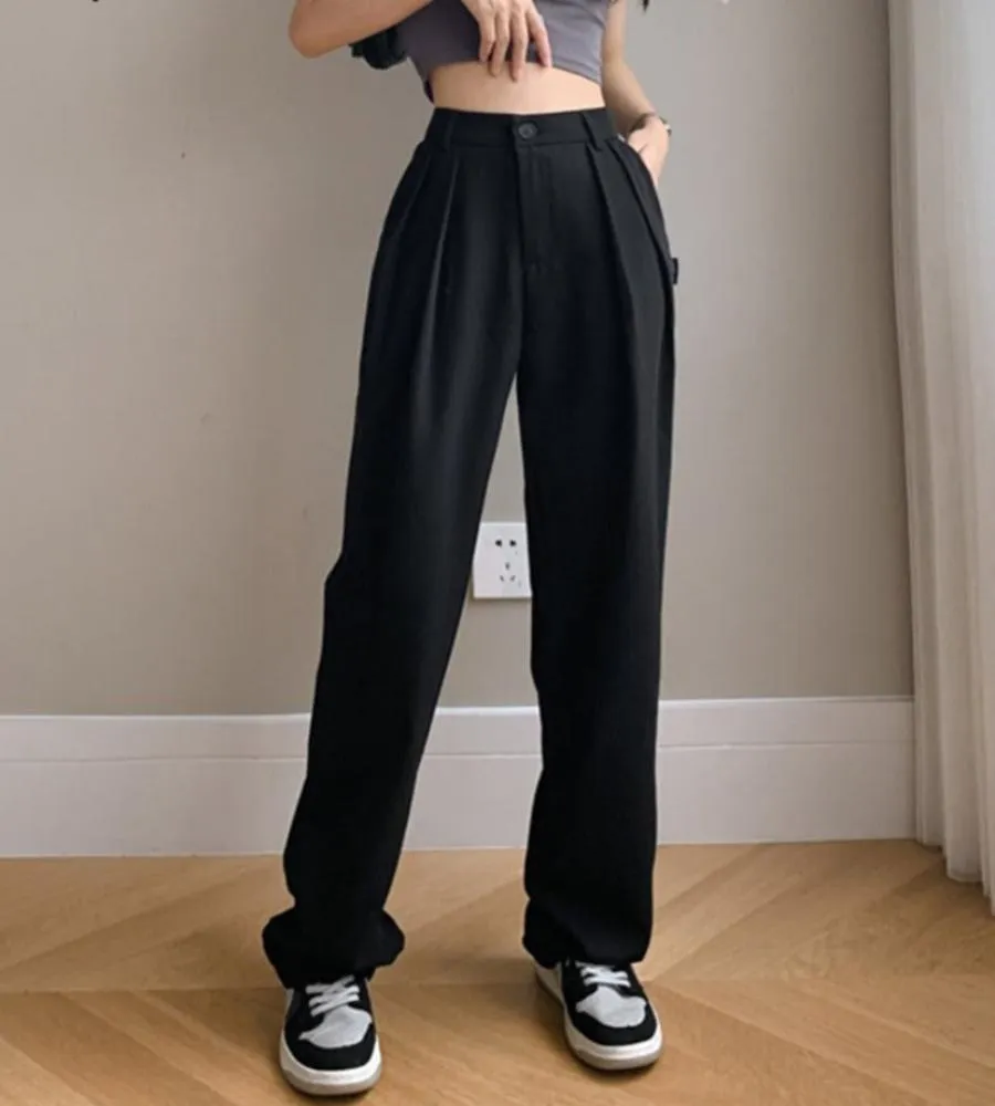 Full Length High Waisted Straight Pants