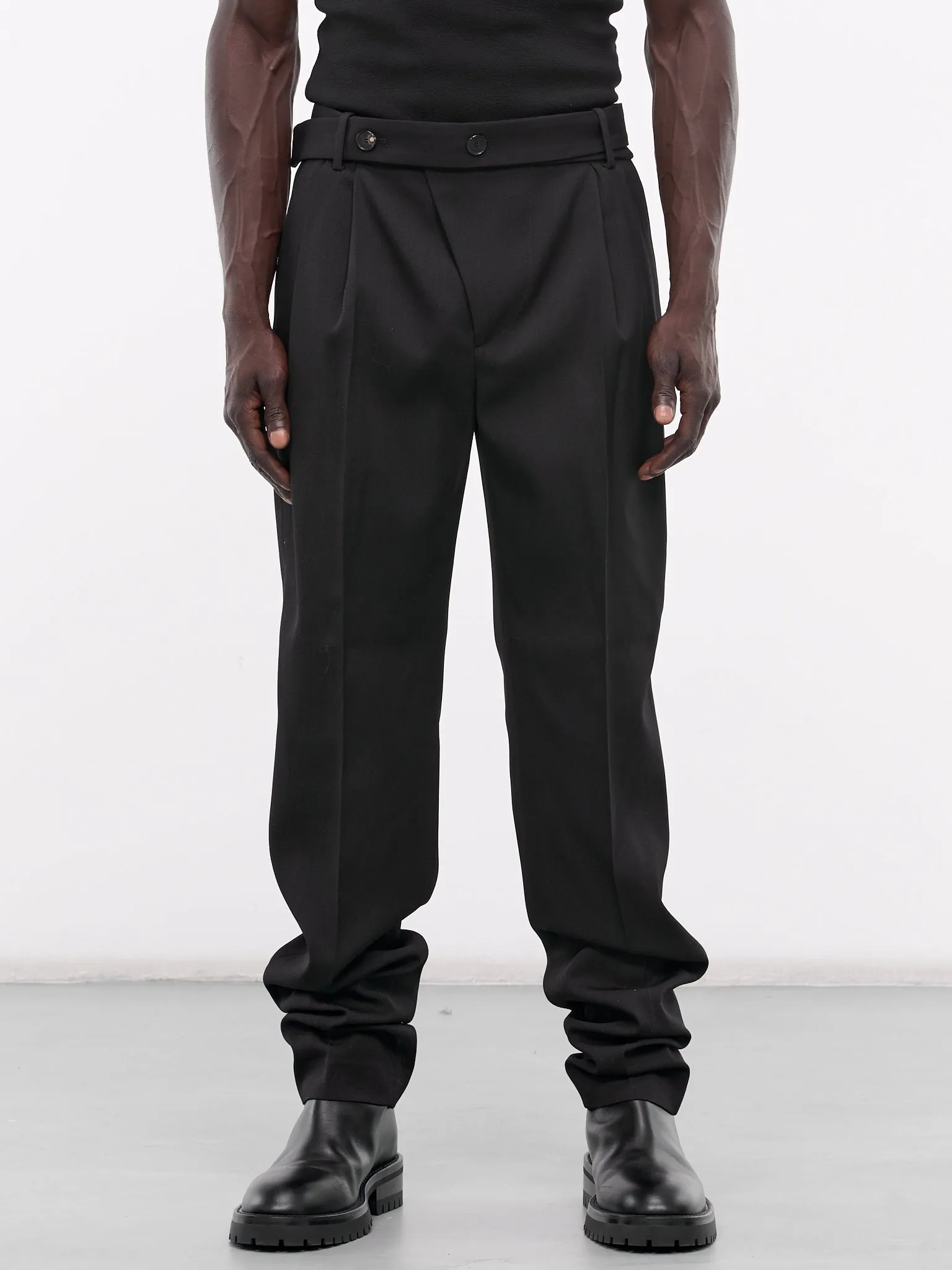 Gabardine Tailored Pants (U241-P019-W028-BLACK)