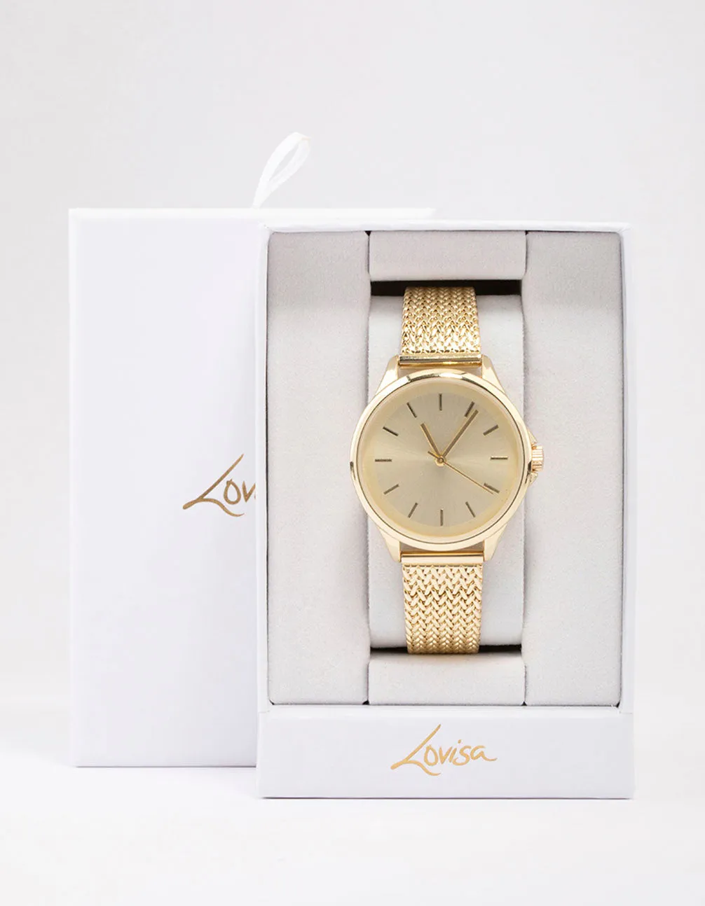 Gold Simple Mesh Watch