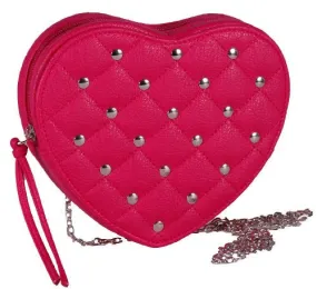 Heart Faux Leather Chain Clutch Bag