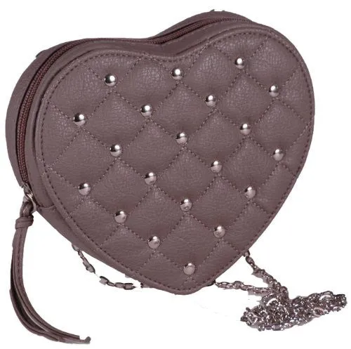 Heart Faux Leather Chain Clutch Bag