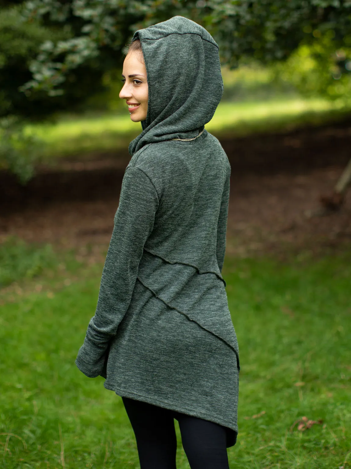 Hooded Pixie Dress Olive Green