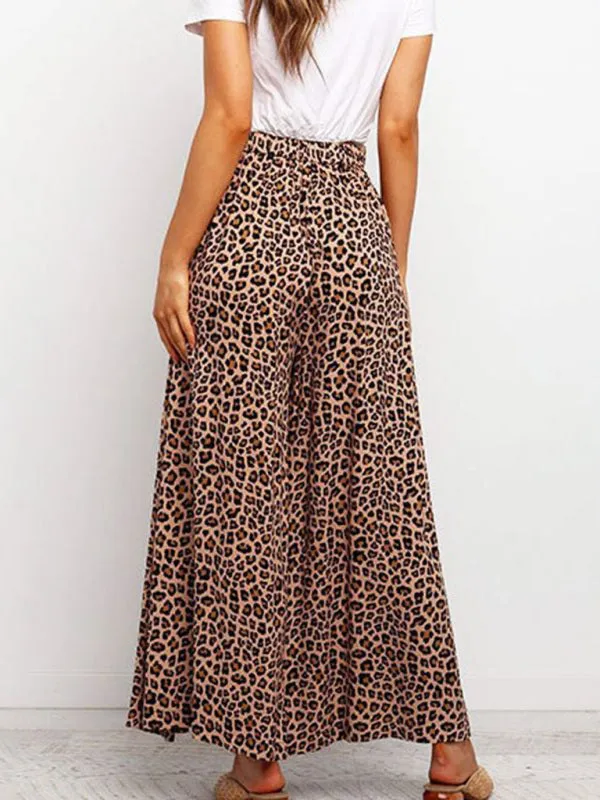 Leopard Print Wide Leg Pants