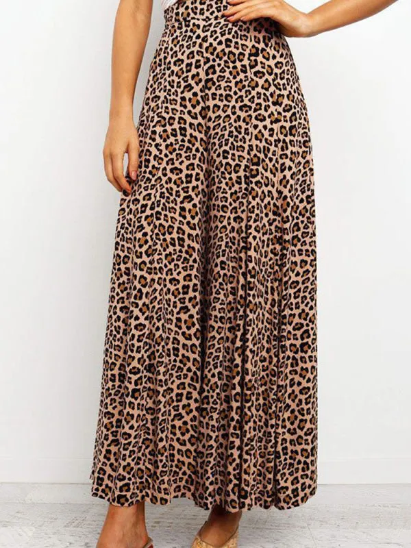 Leopard Print Wide Leg Pants