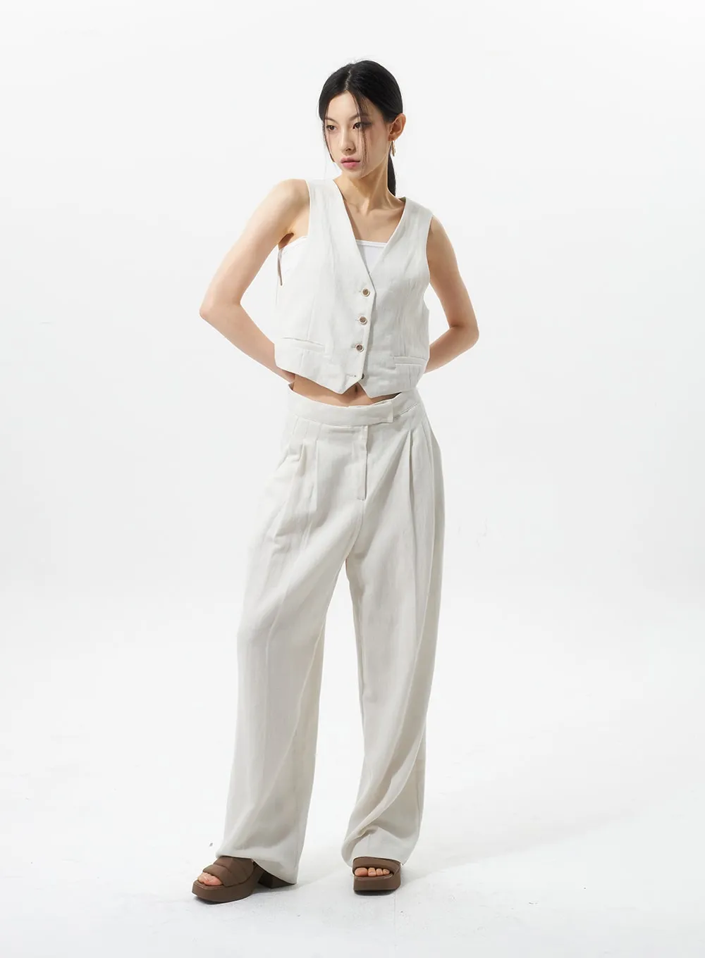 Linen Tailored Pants IU326