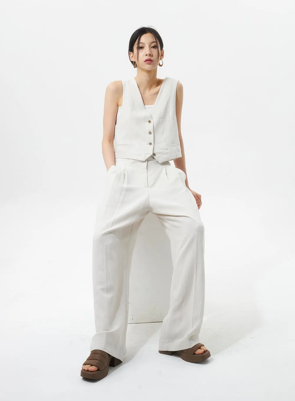 Linen Tailored Pants IU326