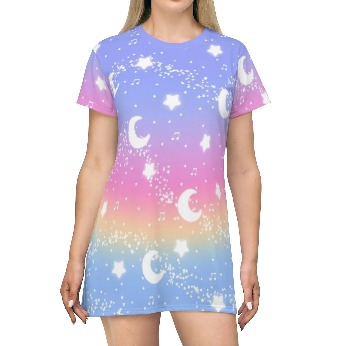 Magical Fairy Time (Rainbow Sunset) All Over Print T-Shirt Mini Dress