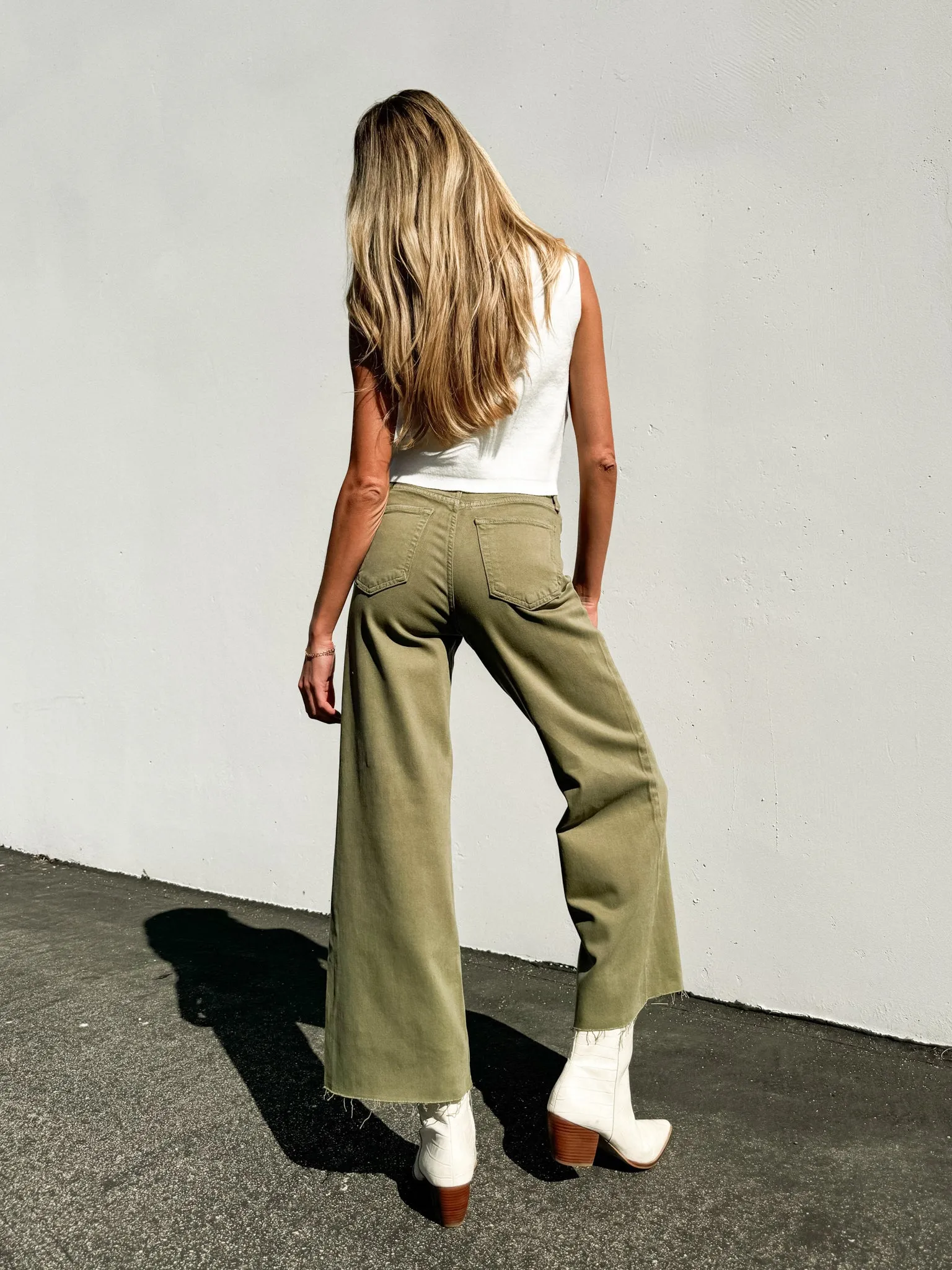 Matcha Latte Wide Leg Denim Jeans