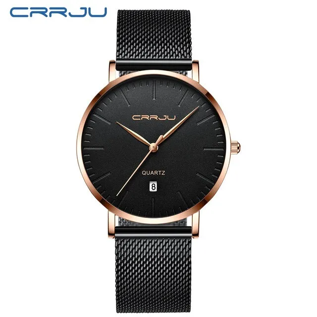 Men's Luxury Blue Waterproof Ultra Thin Date Simple Casual Quartz Watch