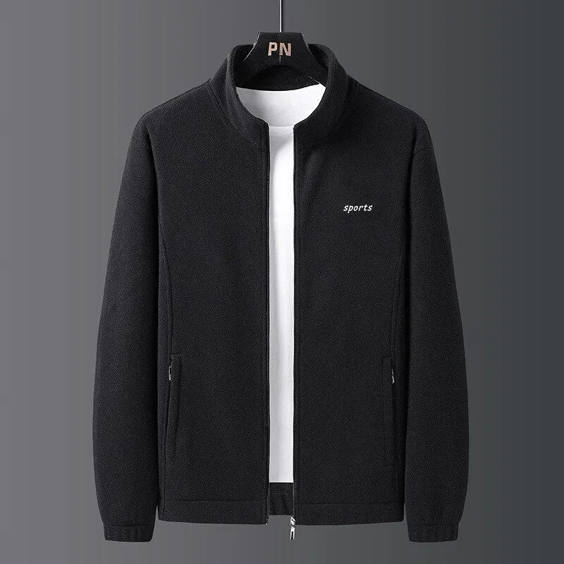 Mens Wool Fleece Warm Stand Collar Men Outdoor Coats Casual jacket