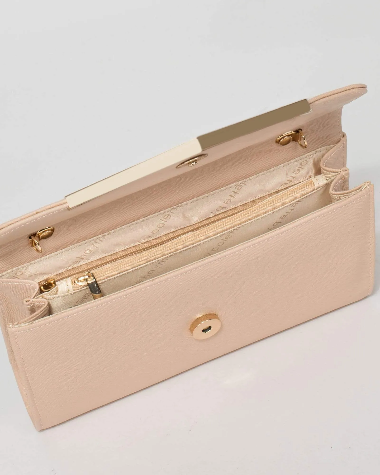 Nude Kiah Arrow Clutch Bag