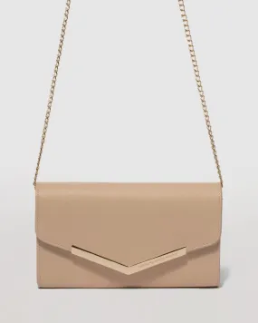 Nude Kiah Arrow Clutch Bag