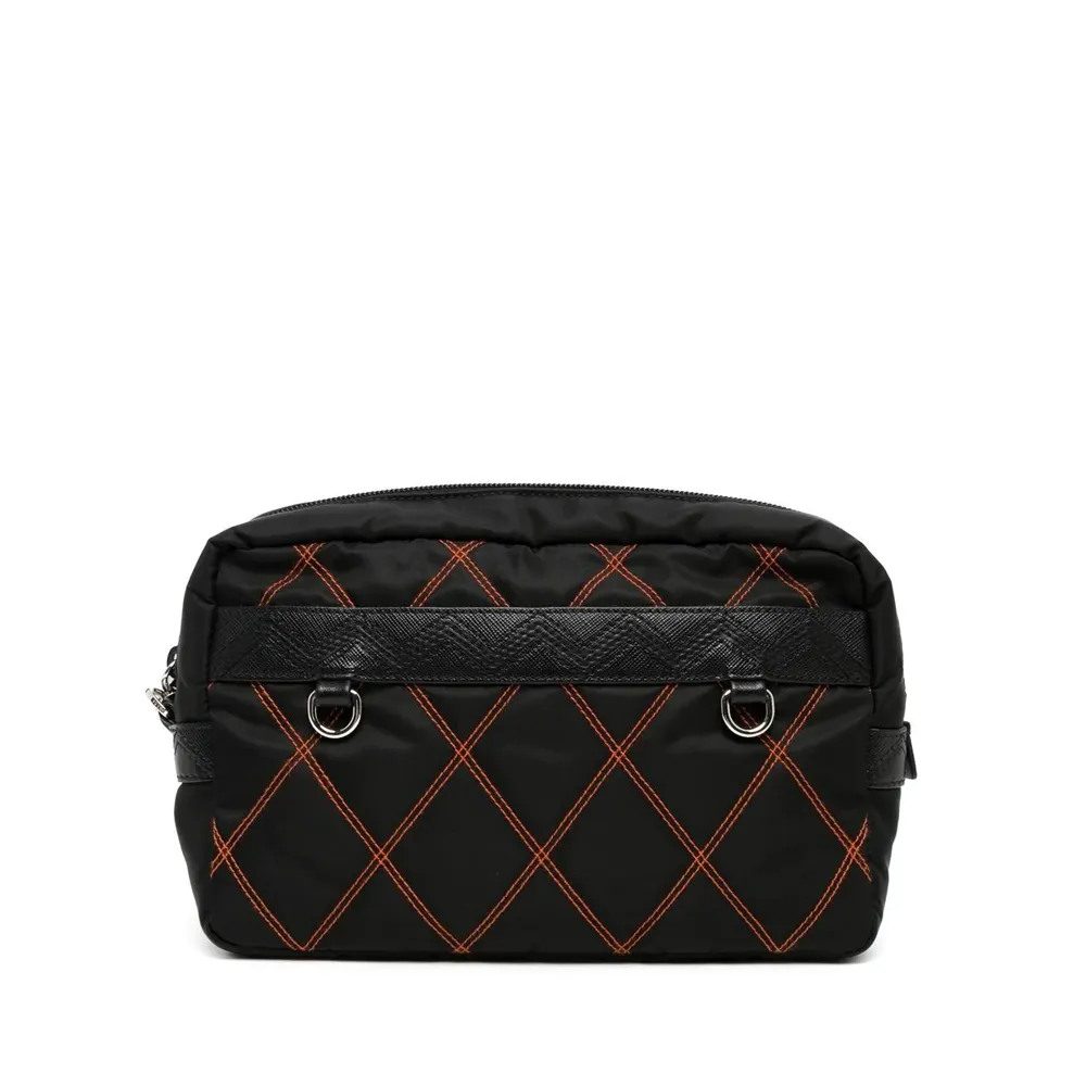 Nylon Black and Orange Pouch