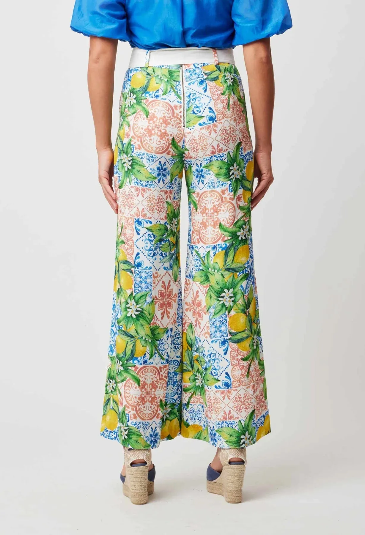 ONCE WAS GRACE VISCOSE RAYON PANT IN LIMONATA