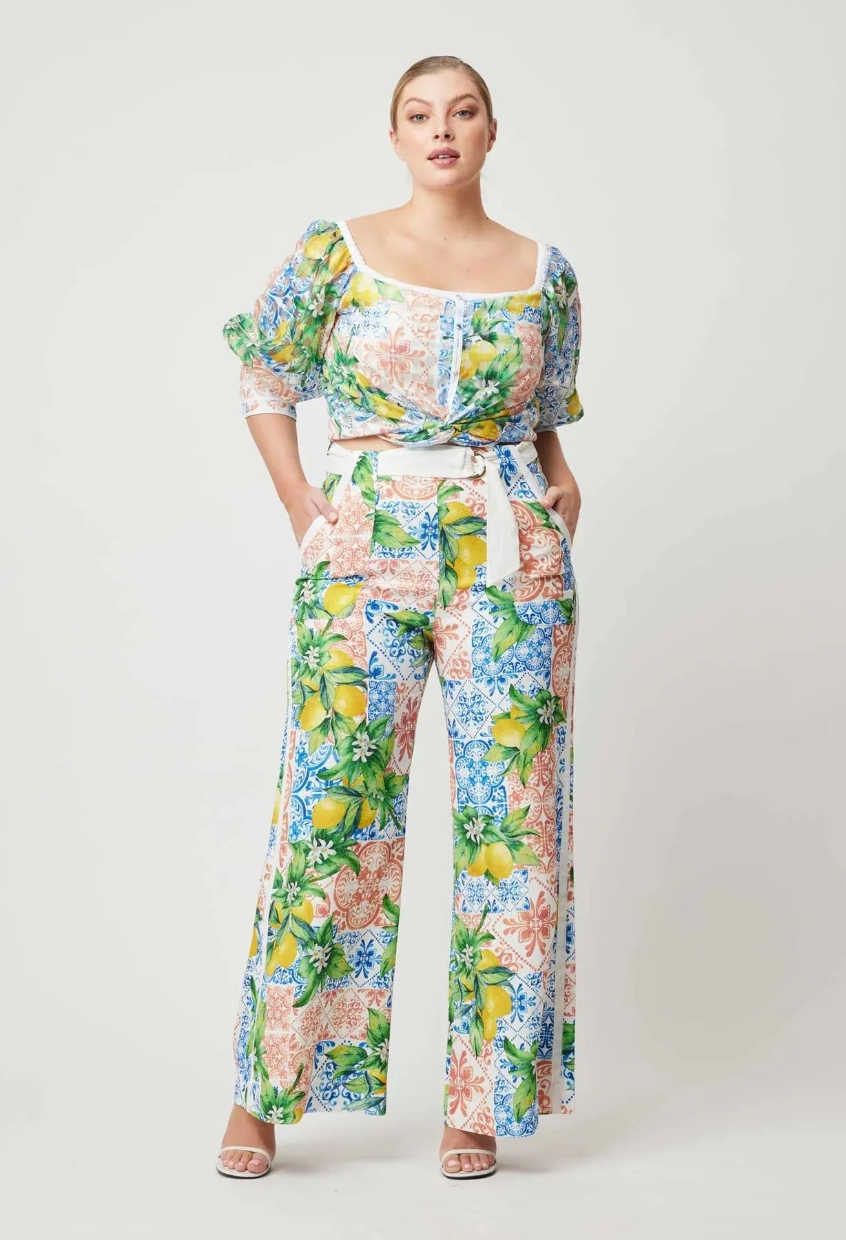 ONCE WAS GRACE VISCOSE RAYON PANT IN LIMONATA