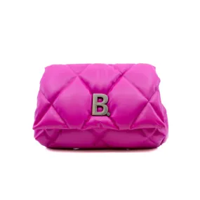 Puffy Touch Pink Quilted Lambskin Leather Clutch Bag PHW