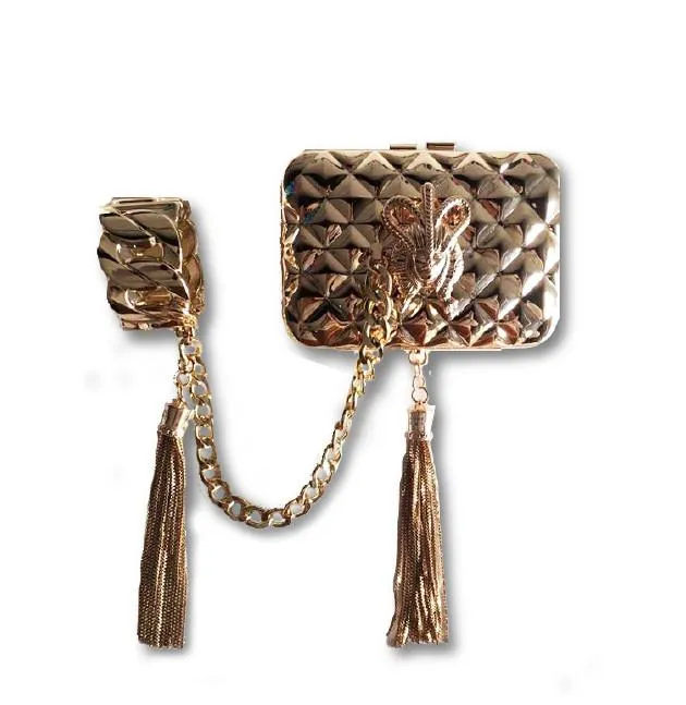 QUEEN TASSEL BRACELET MINAUDIÈRE / CLUTCH GOLD