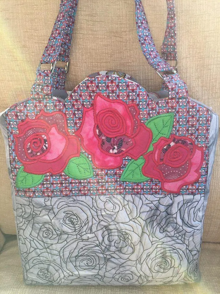 Quilted Roses Bag 6x10 7x12