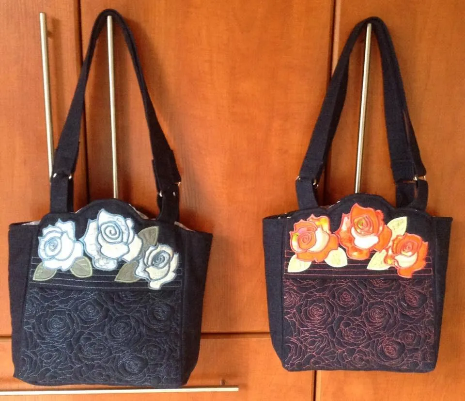 Quilted Roses Bag 6x10 7x12