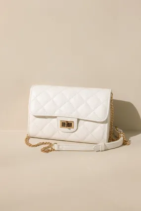 Refined Grace White Quilted Handbag