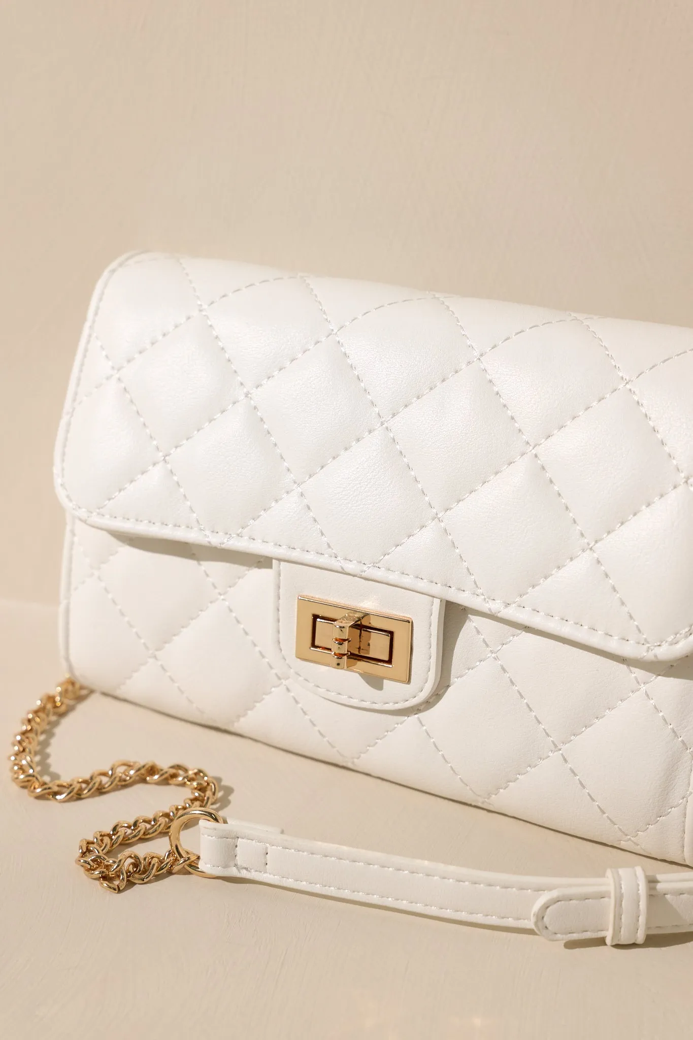 Refined Grace White Quilted Handbag