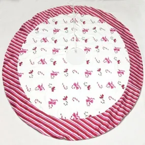 Regency International 54" Canvas Embroidered Pastel Candy Cane Tree Skirt