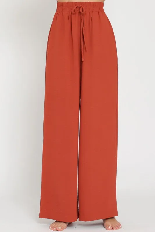 Rust High Waisted Long Pants