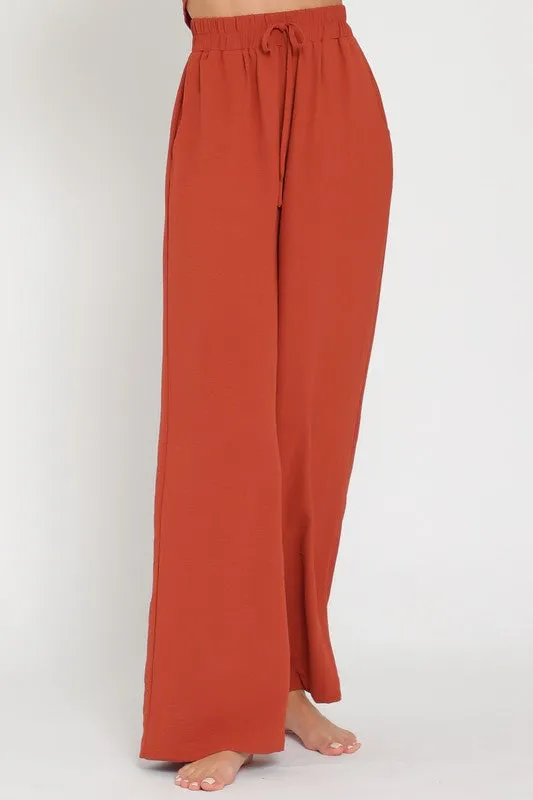 Rust High Waisted Long Pants