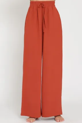 Rust High Waisted Long Pants