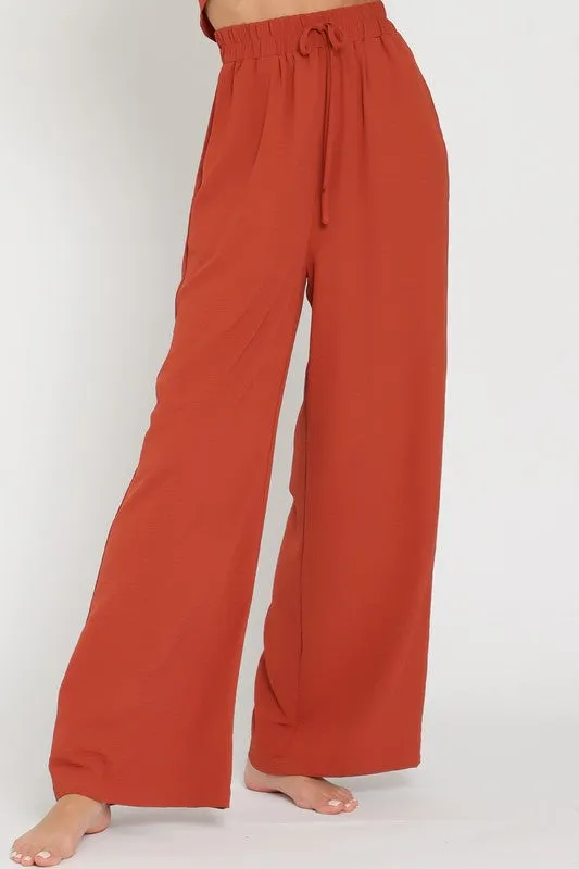 Rust High Waisted Long Pants