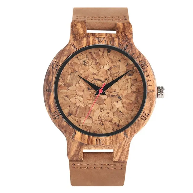 Simple Cork Slag Wood Watch