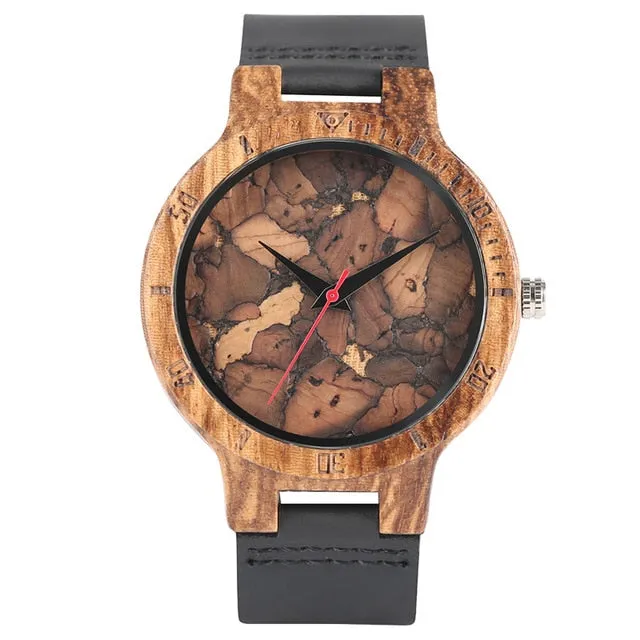 Simple Cork Slag Wood Watch