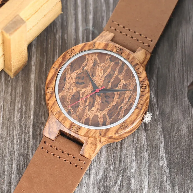 Simple Cork Slag Wood Watch