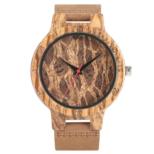 Simple Cork Slag Wood Watch