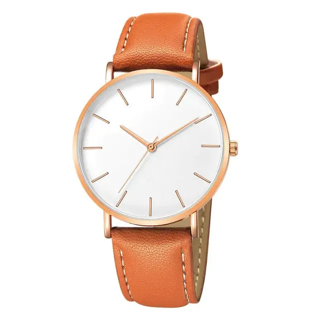 Simple Leather Men's Luxury Watches - Vegan leather - Imported